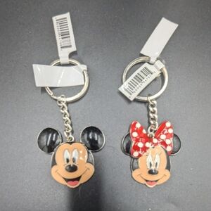 Disney Mickey and Minnie Head keychains